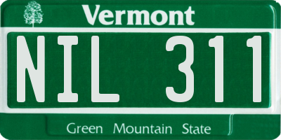 VT license plate NIL311