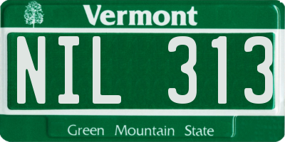 VT license plate NIL313