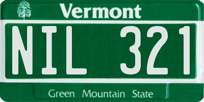 VT license plate NIL321