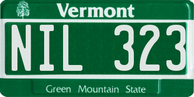 VT license plate NIL323