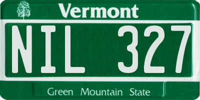 VT license plate NIL327