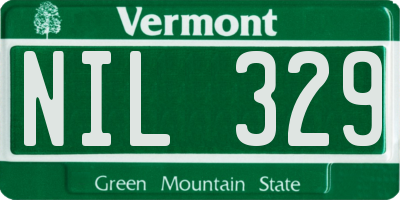 VT license plate NIL329