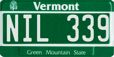 VT license plate NIL339