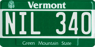 VT license plate NIL340