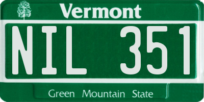 VT license plate NIL351