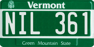 VT license plate NIL361