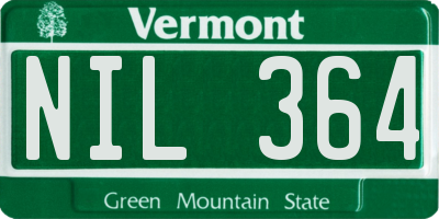 VT license plate NIL364