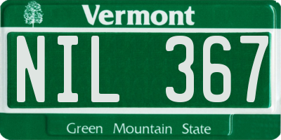 VT license plate NIL367
