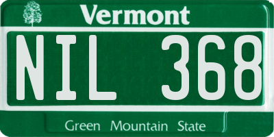 VT license plate NIL368
