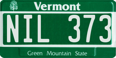VT license plate NIL373