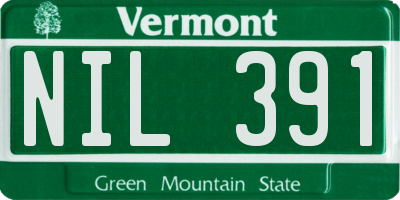 VT license plate NIL391