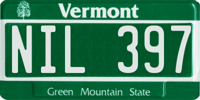 VT license plate NIL397