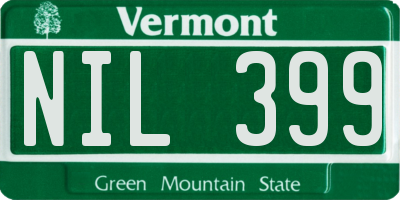 VT license plate NIL399