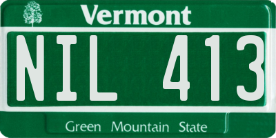 VT license plate NIL413