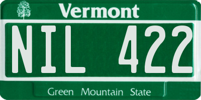 VT license plate NIL422