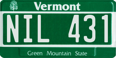 VT license plate NIL431