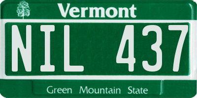 VT license plate NIL437