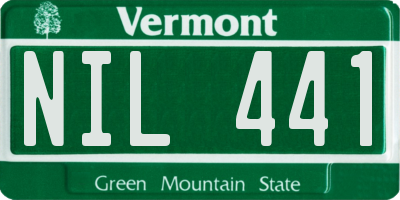 VT license plate NIL441