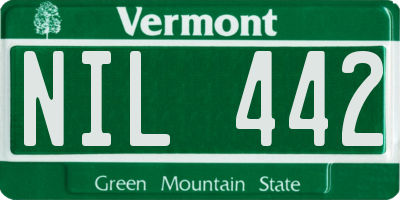 VT license plate NIL442