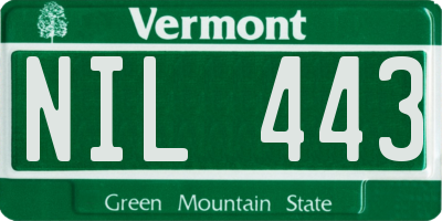 VT license plate NIL443