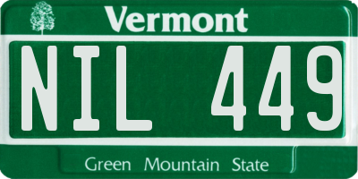 VT license plate NIL449