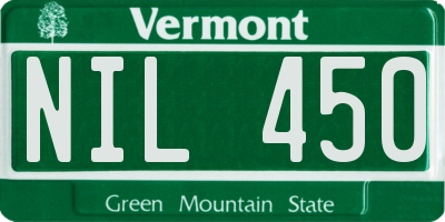 VT license plate NIL450