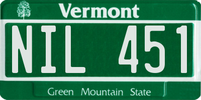 VT license plate NIL451