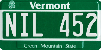 VT license plate NIL452