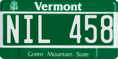VT license plate NIL458