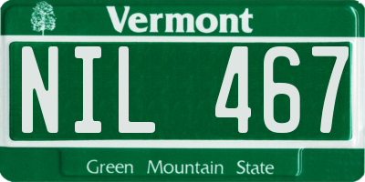 VT license plate NIL467