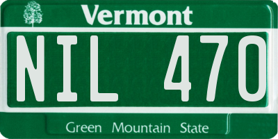 VT license plate NIL470