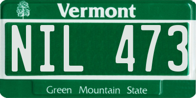 VT license plate NIL473