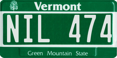 VT license plate NIL474