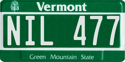 VT license plate NIL477