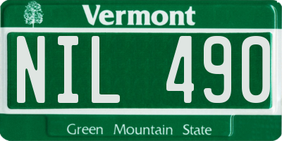 VT license plate NIL490
