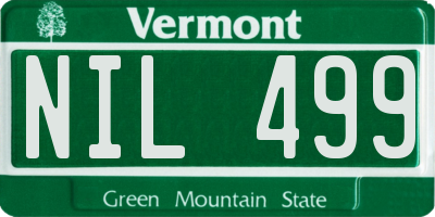 VT license plate NIL499