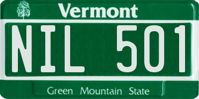 VT license plate NIL501