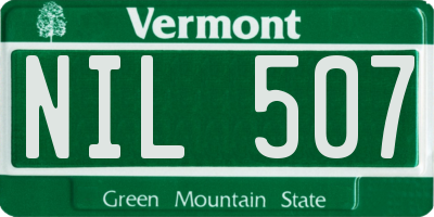 VT license plate NIL507