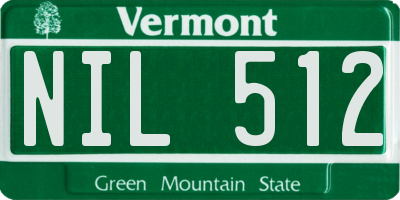 VT license plate NIL512