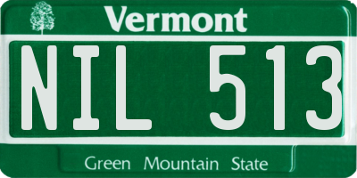 VT license plate NIL513