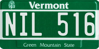 VT license plate NIL516