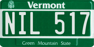 VT license plate NIL517