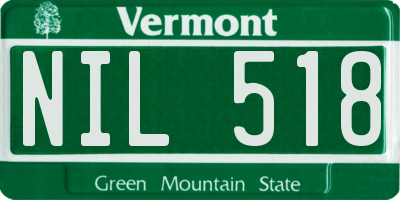 VT license plate NIL518