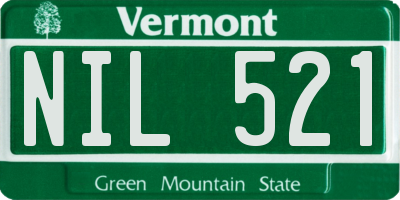 VT license plate NIL521