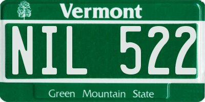VT license plate NIL522