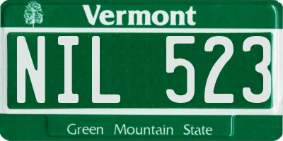VT license plate NIL523