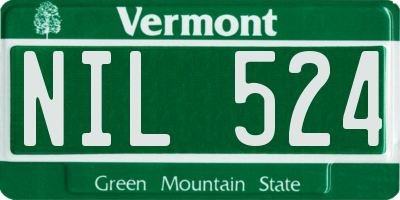 VT license plate NIL524