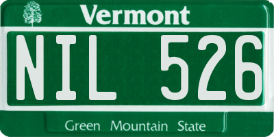 VT license plate NIL526