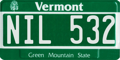 VT license plate NIL532