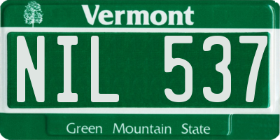 VT license plate NIL537
